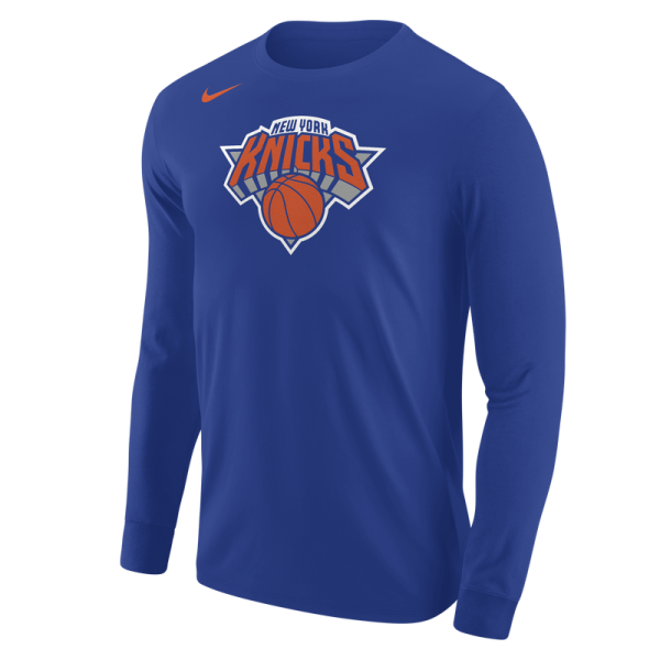 Футболка с длинным рукавом New York Knicks Nike Blue Core