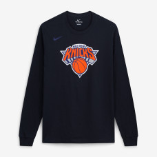 Футболка с длинным рукавом New York Knicks Nike Black Core