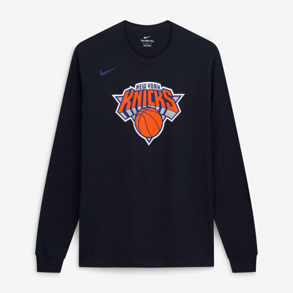 Футболка с длинным рукавом New York Knicks Nike Black Core