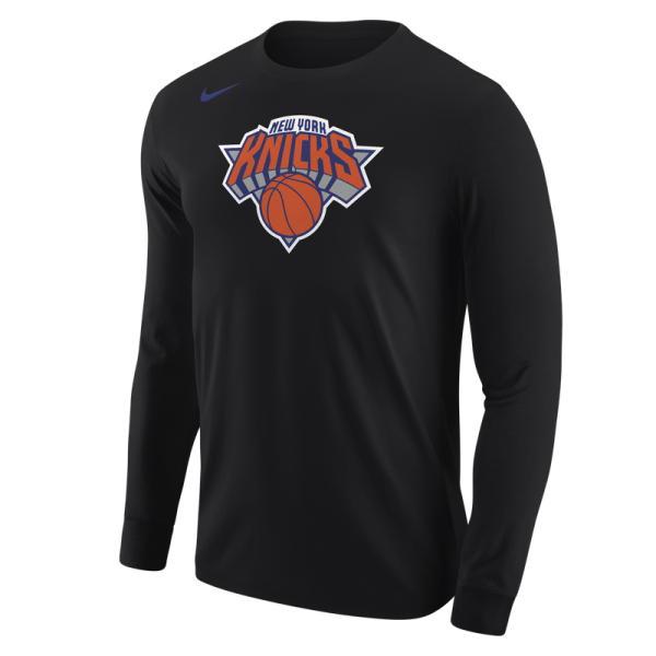 Футболка с длинным рукавом New York Knicks Nike Black Core