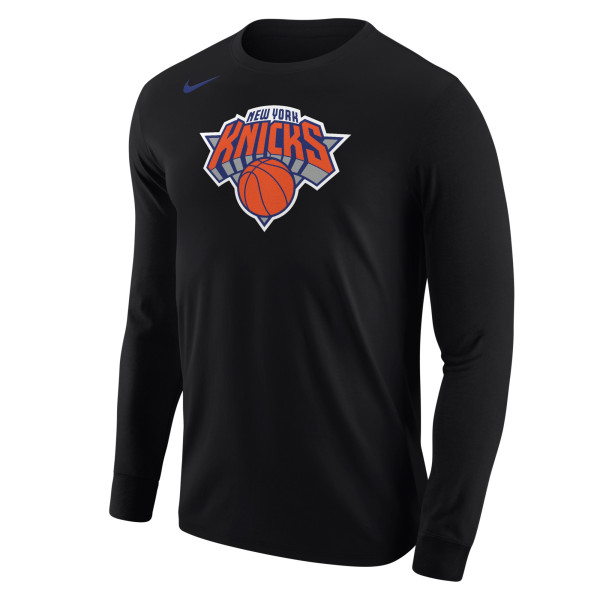 Футболка с длинным рукавом New York Knicks Nike Black Core