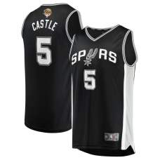 Джерси San Antonio Spurs Stephon Castle Fanatics Black 2026 NBA Finals Patch Fast Break - Icon Edition