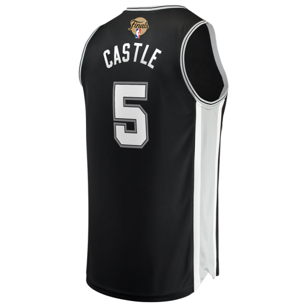 Джерси San Antonio Spurs Stephon Castle Fanatics Black 2026 NBA Finals Patch Fast Break - Icon Edition