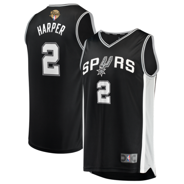 Джерси San Antonio Spurs Dylan Harper Fanatics Black 2026 NBA Finals Patch Fast Break - Icon Edition
