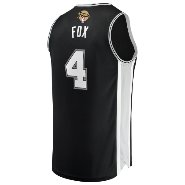 Джерси San Antonio Spurs De'Aaron Fox Fanatics Black 2026 NBA Finals Patch Fast Break - Icon Edition
