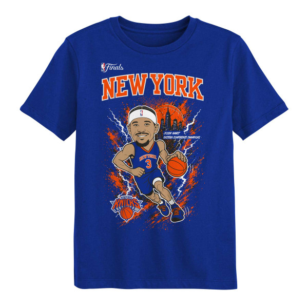 Подростковая New York Knicks Josh Hart Outerstuff Blue 2026 NBA Finals T-Shirt