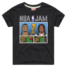 Детская San Antonio Spurs Victor Wembanyama & Stephon Castle Homage Charcoal NBA Jam Tri-Blend T-Shirt
