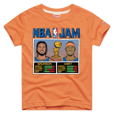 Подростковая New York Knicks Jalen Brunson & Josh Hart Homage Orange NBA Jam Tri-Blend T-Shirt