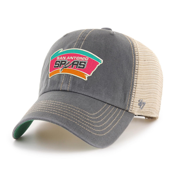 Бейсболка San Antonio Spurs 47 Gray Trawler Hardwood Classics Clean Up Trucker
