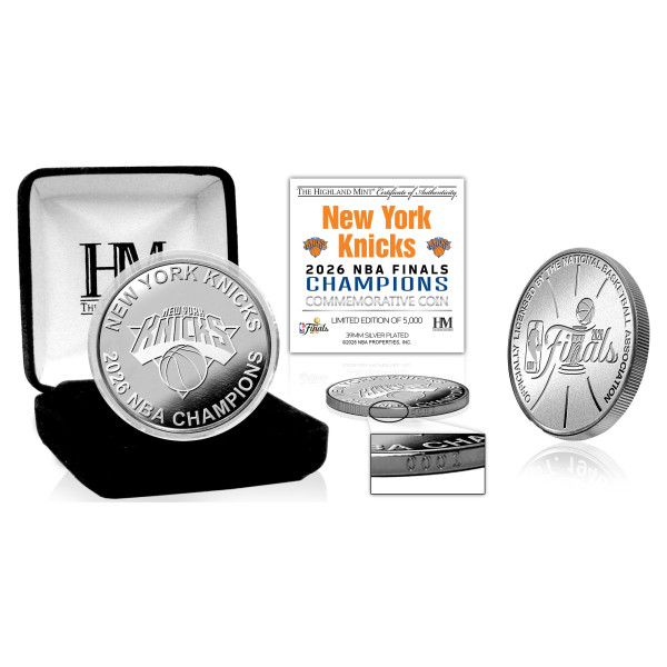 Монета New York Knicks Highland Mint 2026 NBA Finals Champions Silver Plated