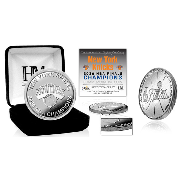Монета New York Knicks Highland Mint 2026 NBA Finals Champions 1oz .999 Fine Silver