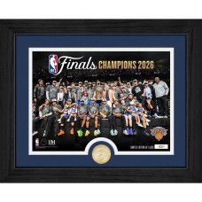 Монета New York Knicks Highland Mint 2026 NBA Finals Champions 13 x 16 Bronze Celebration Photo Mint