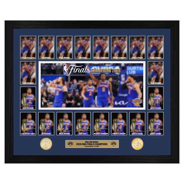 Монета New York Knicks Highland Mint 2026 NBA Finals Champions 18 x 22 Memorable Moments Bronze