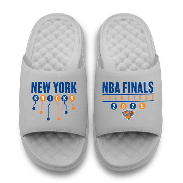 Unisex New York Knicks ISlide Gray 2026 NBA Finals Champions Motive Slide Sandals