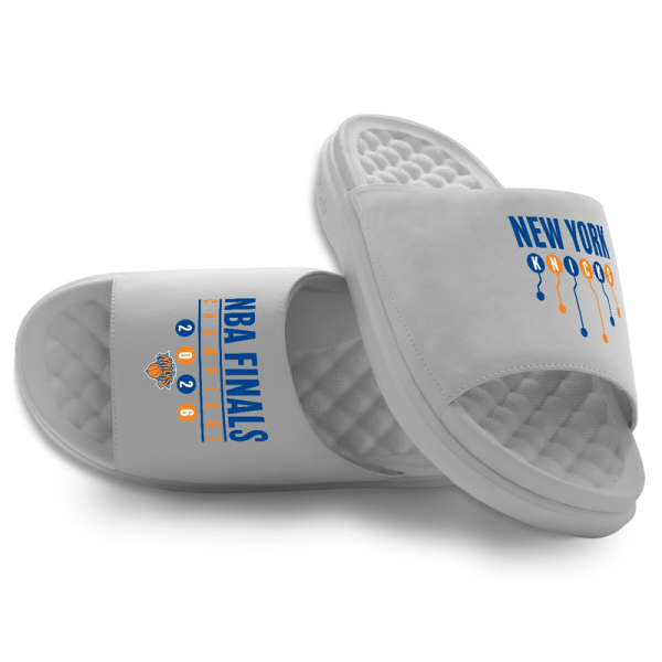 Unisex New York Knicks ISlide Gray 2026 NBA Finals Champions Motive Slide Sandals