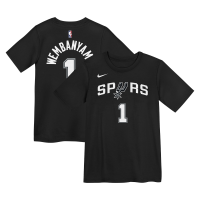 Футболка Preschool San Antonio Spurs Victor Wembanyama Nike Black Icon Name & Number