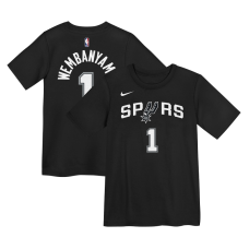 Футболка Preschool San Antonio Spurs Victor Wembanyama Nike Black Icon Name & Number