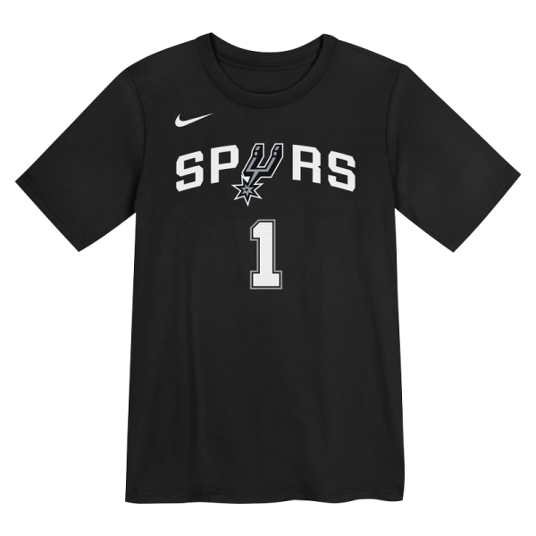 Футболка Preschool San Antonio Spurs Victor Wembanyama Nike Black Icon Name & Number
