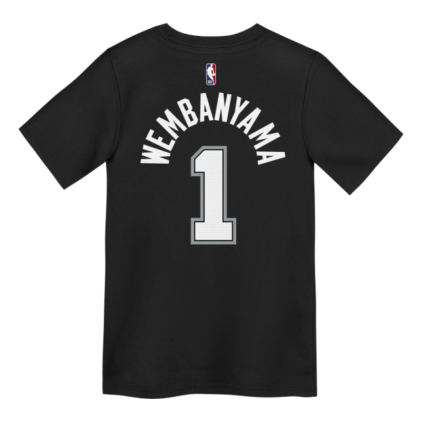 Футболка Preschool San Antonio Spurs Victor Wembanyama Nike Black Icon Name & Number