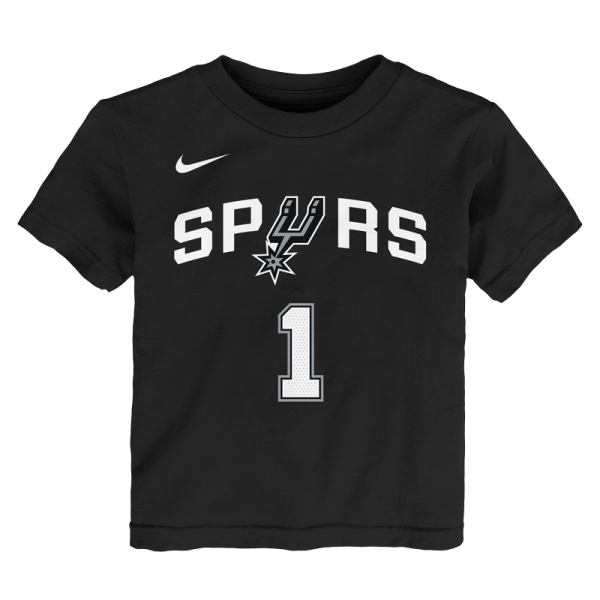 Детская San Antonio Spurs Victor Wembanyama Nike Black Icon Name & Number T-Shirt