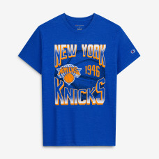 Футболка New York Knicks Champion Royal Basketball Background Tri-Blend