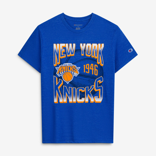 Футболка New York Knicks Champion Royal Basketball Background Tri-Blend