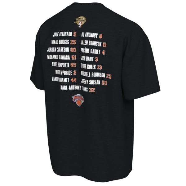 Футболка New York Knicks Nike Black 2026 NBA Finals Champions Roster Club