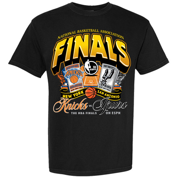 Футболка Unisex New York Knicks vs. San Antonio Spurs Black 2026 NBA Finals Matchup Tickets