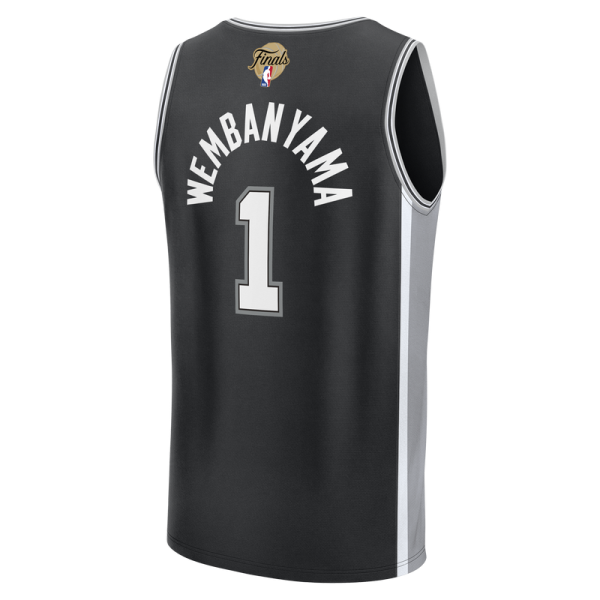 Подростковая San Antonio Spurs Victor Wembanyama Fanatics Black 2026 NBA Finals Fast Break Replica Jersey - Icon Edition