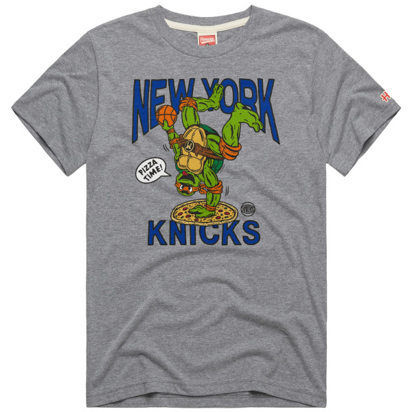 Футболка Unisex New York Knicks x Teenage Mutant Ninja Turtles Homage Gray Michelangelo Tri-Blend