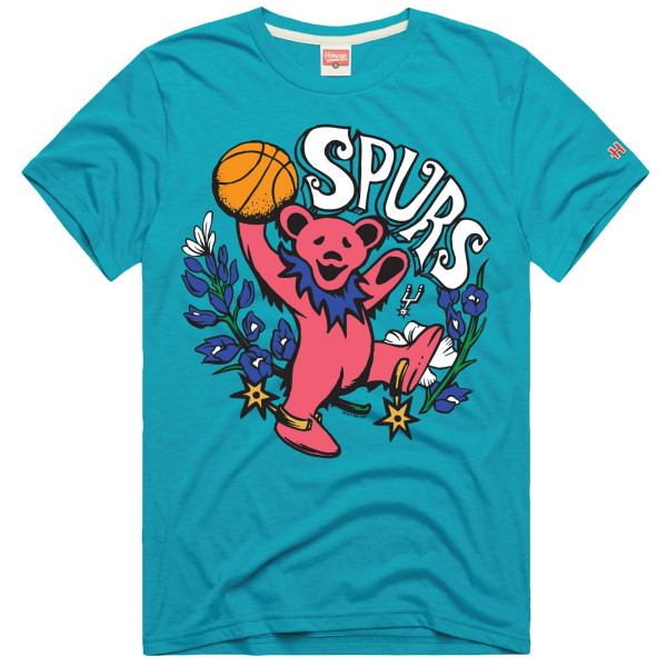 Футболка Unisex San Antonio Spurs x The Grateful Dead Homage Teal Bear Tri-Blend