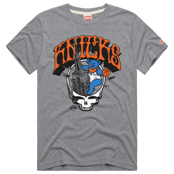 Футболка Unisex New York Knicks x The Grateful Dead Homage Gray Skull Tri-Blend