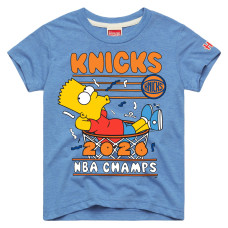 Подростковая New York Knicks x The Simpsons Homage Light Blue 2026 NBA Finals Champions Tri-Blend T-Shirt