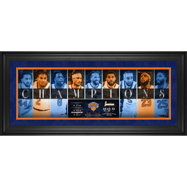 New York Knicks Fanatics Authentic 2026 NBA Finals Champions Framed 10 x 30 Champions Panoramic Collage