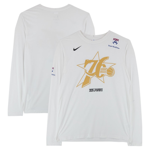 Philadelphia 76ers Fanatics Authentic Team-Issued White Nike Long Sleeve Shirt from the 2026 NBA Playoffs