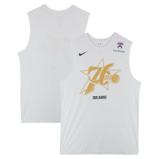 Philadelphia 76ers Fanatics Authentic Team-Issued White Nike Sleeveless Shirt from the 2026 NBA Playoffs