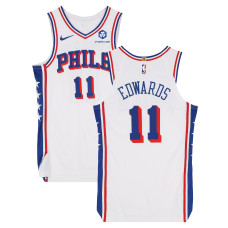 Игровая джерси Justin Edwards Philadelphia 76ers Fanatics Authentic #11 White Nike vs. Boston Celtics on April 21, 2026 - Size 46+4