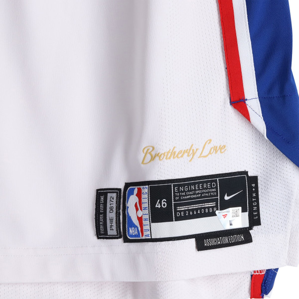 Игровая джерси Justin Edwards Philadelphia 76ers Fanatics Authentic #11 White Nike vs. Boston Celtics on April 21, 2026 - Size 46+4