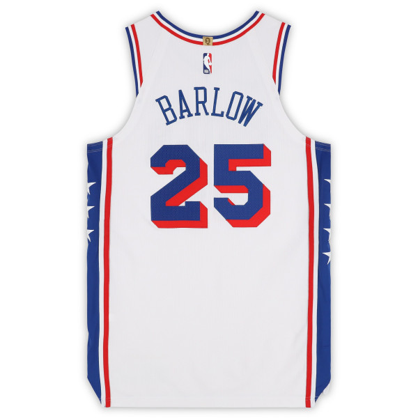 Игровая джерси Dominick Barlow Philadelphia 76ers Fanatics Authentic #25 White Nike vs. New York Knicks on May 8, 2026 - Size 48+4
