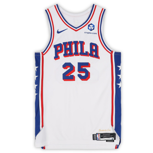 Игровая джерси Dominick Barlow Philadelphia 76ers Fanatics Authentic #25 White Nike vs. New York Knicks on May 8, 2026 - Size 48+4