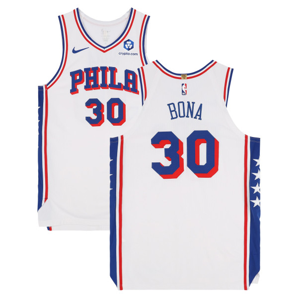 Игровая джерси Adem Bona Philadelphia 76ers Fanatics Authentic #30 White Nike vs. Boston Celtics on April 30, 2026 - Size 52+4