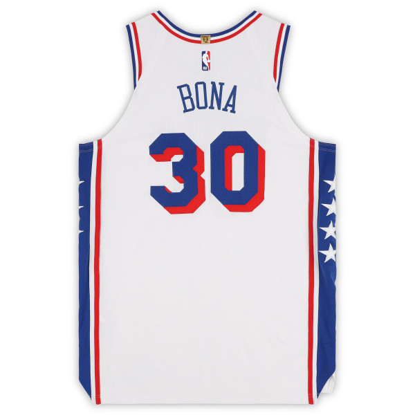 Игровая джерси Adem Bona Philadelphia 76ers Fanatics Authentic #30 White Nike vs. Boston Celtics on April 30, 2026 - Size 52+4