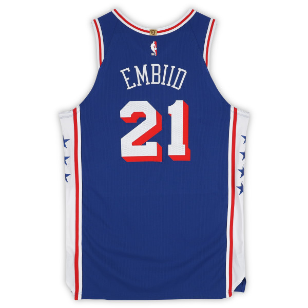 Игровая джерси Joel Embiid Philadelphia 76ers Fanatics Authentic #21 Royal Worn During the Fourth Quarter of the Game vs. Indiana Pacers on January 19, 2026 - Size 52+4