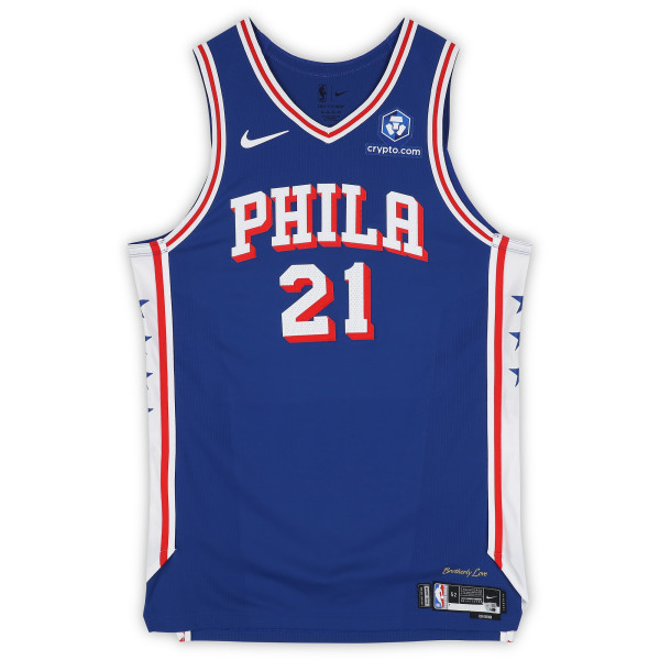 Игровая джерси Joel Embiid Philadelphia 76ers Fanatics Authentic #21 Royal Worn During the Fourth Quarter of the Game vs. Indiana Pacers on January 19, 2026 - Size 52+4