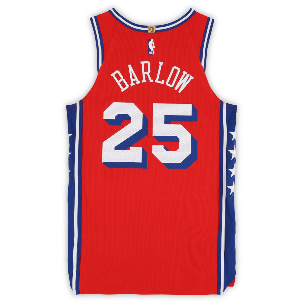 Игровая джерси Dominick Barlow Philadelphia 76ers Fanatics Authentic #25 Red Jordan Brand vs. Minnesota Timberwolves on April 3, 2026 - Size 48+4
