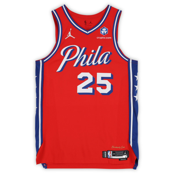 Игровая джерси Dominick Barlow Philadelphia 76ers Fanatics Authentic #25 Red Jordan Brand vs. Minnesota Timberwolves on April 3, 2026 - Size 48+4