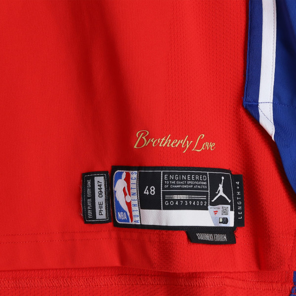 Игровая джерси Dominick Barlow Philadelphia 76ers Fanatics Authentic #25 Red Jordan Brand vs. Minnesota Timberwolves on April 3, 2026 - Size 48+4