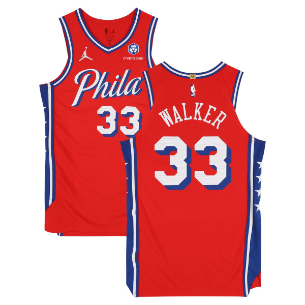 Игровая джерси Jabari Walker Philadelphia 76ers Fanatics Authentic #33 Red Jordan Brand vs. Cleveland Cavaliers on January 16, 2026 - Size 48+4