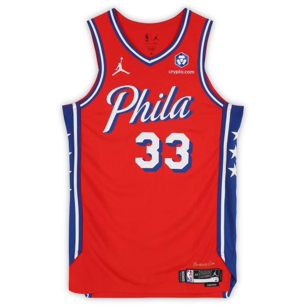 Игровая джерси Jabari Walker Philadelphia 76ers Fanatics Authentic #33 Red Jordan Brand vs. Cleveland Cavaliers on January 16, 2026 - Size 48+4