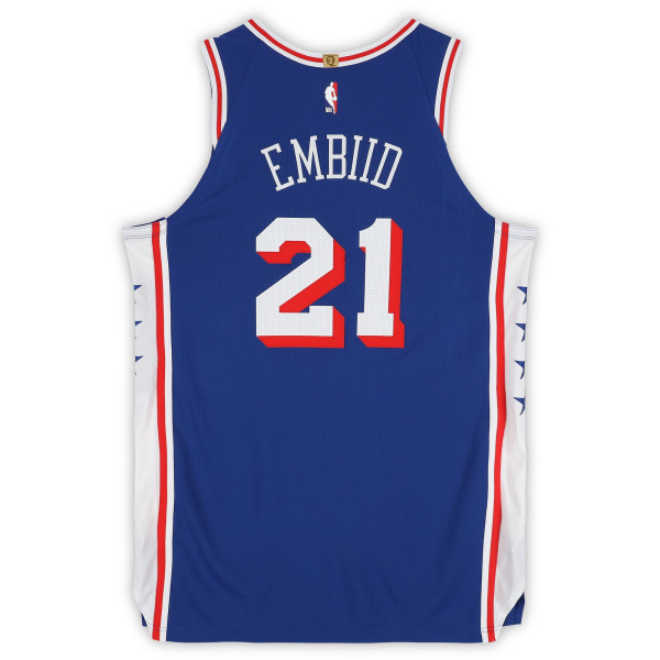 Joel Embiid Philadelphia 76ers Fanatics Authentic -Issued #21 Royal Nike Jersey from the 2025-26 NBA Season - Size 52+4